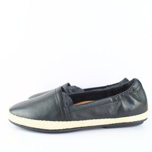 Fitflop Siren Leather Espadrilles Flat Shoes Black Size 5- 0298